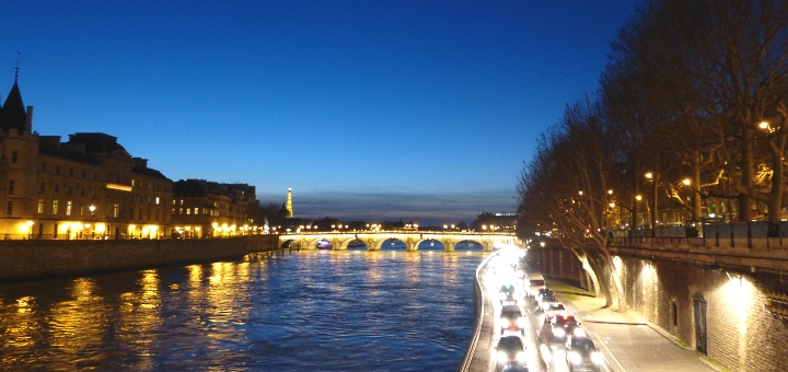 River Seine in Paris by night. Photograph by Graham Soult